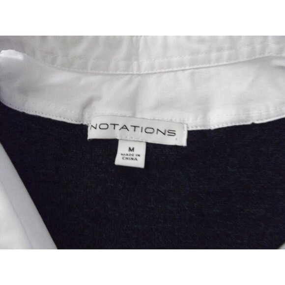 Notations Sweater Shirt Collar Inset Womens Size Medium Marled Green NECKLACE - Picture 4 of 12